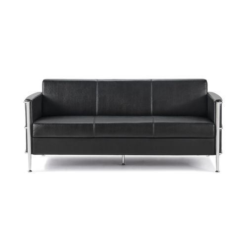 Eclipse Lounge Chair Three Seater Black PU