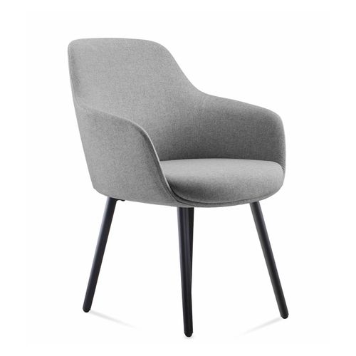 Aspen 4 Leg Tub Chair Light Grey Fabric
