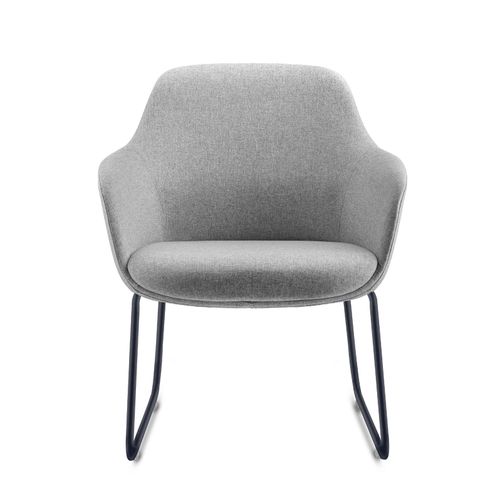 Aspen Sled Tub Chair Light Grey Fabric