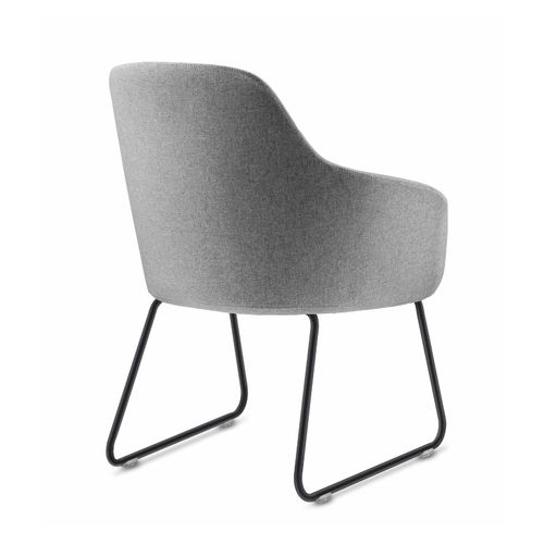 Aspen Sled Tub Chair Light Grey Fabric