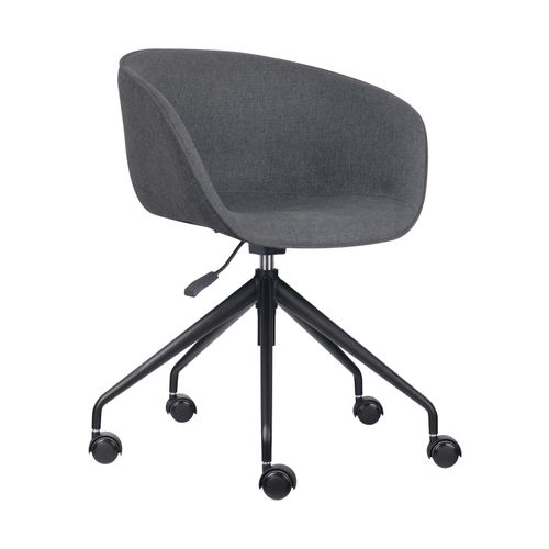 Pixel Tub Chair On 5 Star Black Base Charcoal Fabric