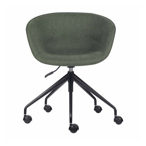 Pixel Tub Chair On 5 Star Black Base Olive Fabric