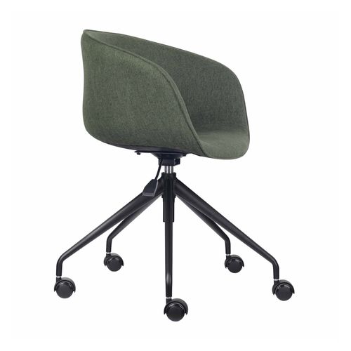 Pixel Tub Chair On 5 Star Black Base Olive Fabric