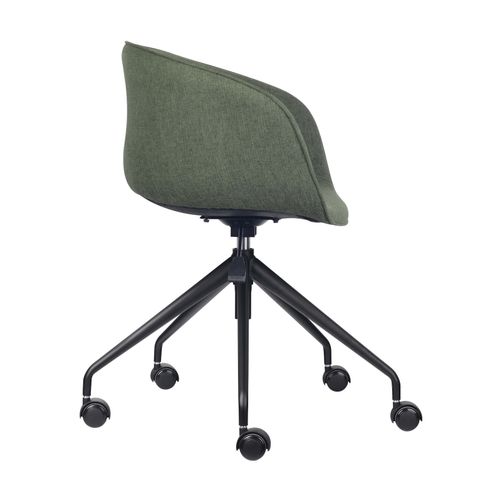 Pixel Tub Chair On 5 Star Black Base Olive Fabric