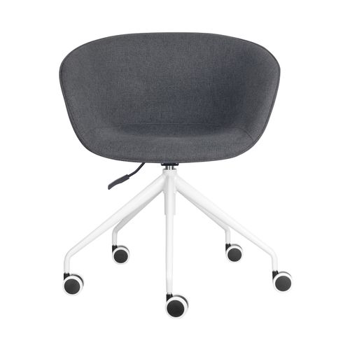 Pixel Tub Chair On 5 Star White Base Charcoal Fabric