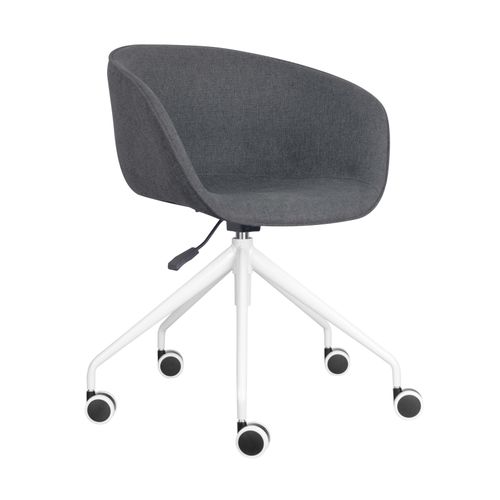 Pixel Tub Chair On 5 Star White Base Charcoal Fabric