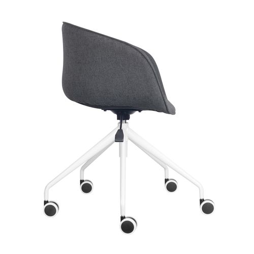 Pixel Tub Chair On 5 Star White Base Charcoal Fabric
