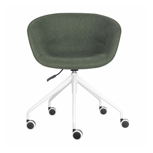 Pixel Tub Chair On 5 Star White Base Olive Fabric