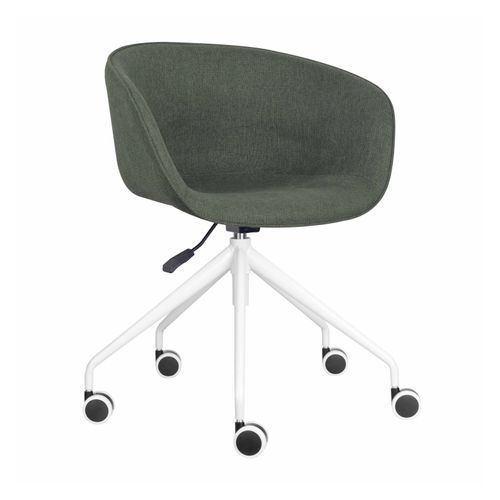 Pixel Tub Chair On 5 Star White Base Olive Fabric