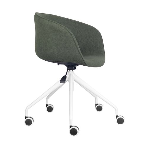 Pixel Tub Chair On 5 Star White Base Olive Fabric