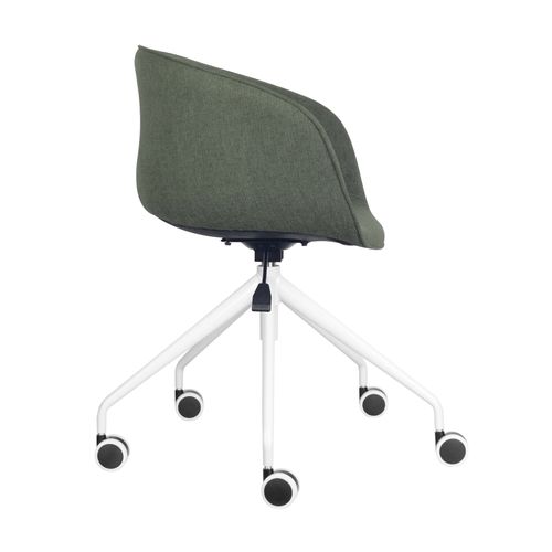 Pixel Tub Chair On 5 Star White Base Olive Fabric
