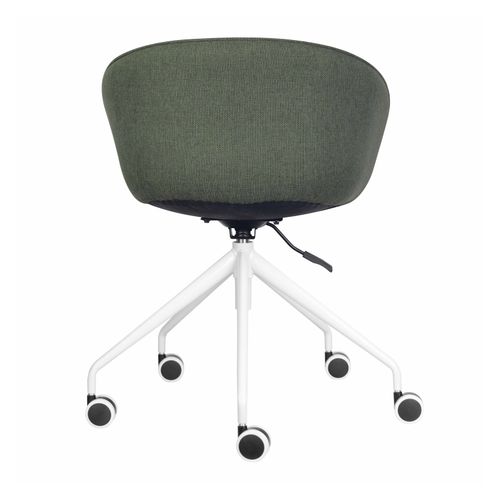 Pixel Tub Chair On 5 Star White Base Olive Fabric