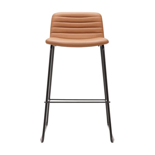 Pixel Counter Stool Black Sled Base Amber PU