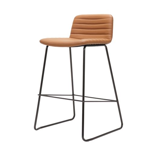 Pixel Counter Stool Black Sled Base Amber PU