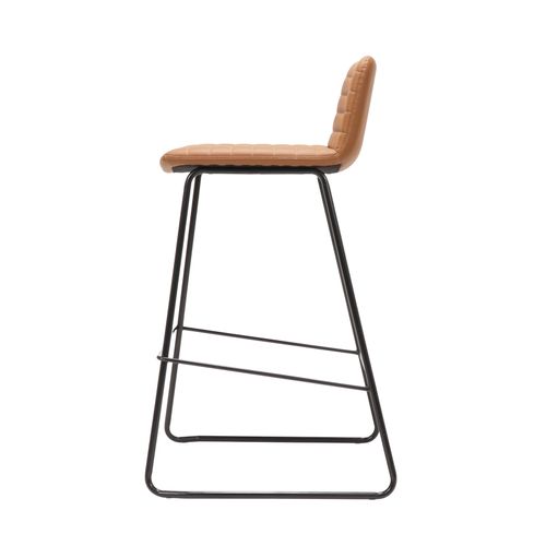 Pixel Counter Stool Black Sled Base Amber PU