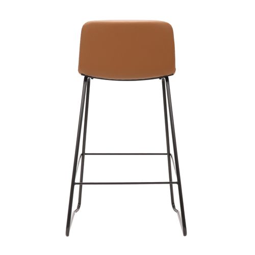 Pixel Counter Stool Black Sled Base Amber PU