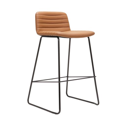 Pixel Counter Stool Black Sled Base Amber PU