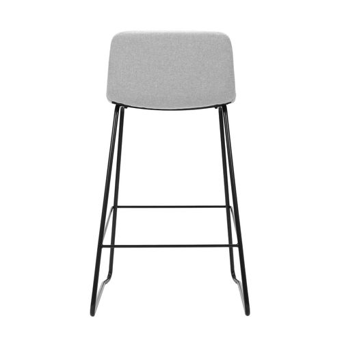 Pixel Counter Stool Black Sled Base Light Grey Fabric