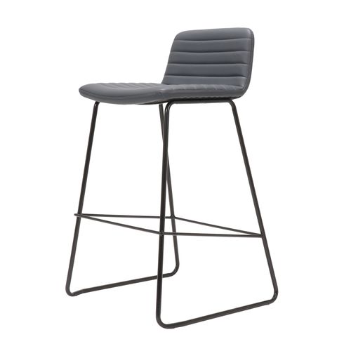 Pixel Counter Stool Black Sled Base French Navy PU