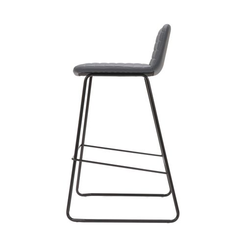 Pixel Counter Stool Black Sled Base French Navy PU