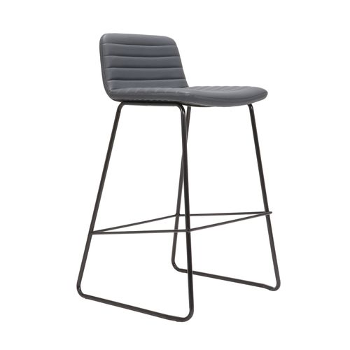 Pixel Counter Stool Black Sled Base French Navy PU
