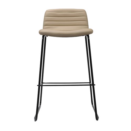 Pixel Counter Stool Black Sled Base Almond PU