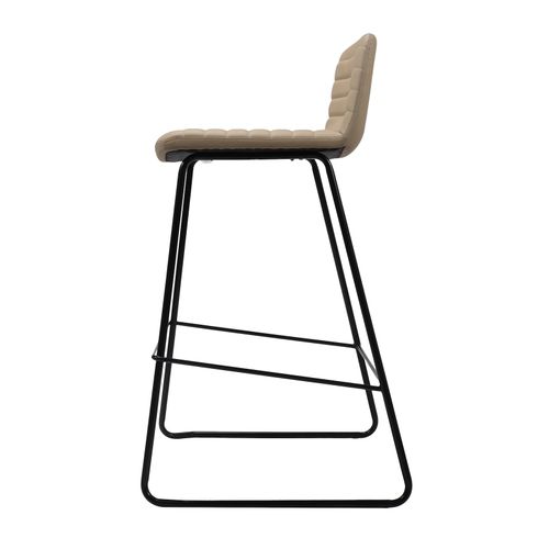 Pixel Counter Stool Black Sled Base Almond PU