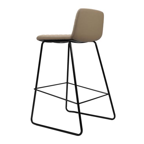 Pixel Counter Stool Black Sled Base Almond PU