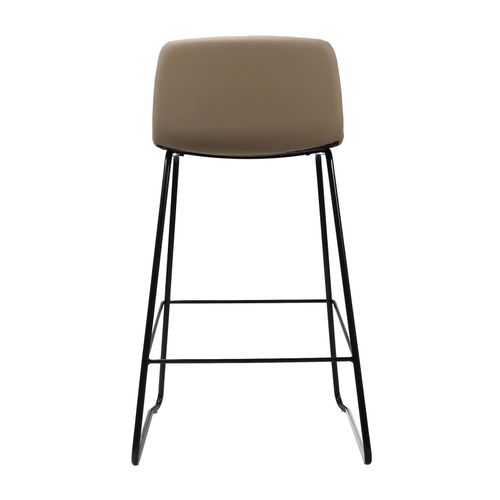 Pixel Counter Stool Black Sled Base Almond PU