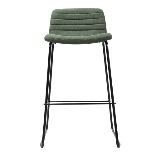 Pixel Counter Stool Black Sled Base Olive Fabric