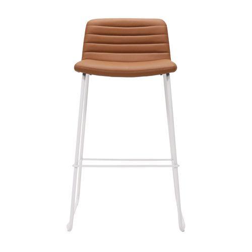 Pixel Counter Stool White Sled Base Amber PU