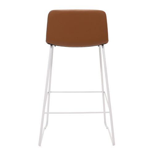 Pixel Counter Stool White Sled Base Amber PU