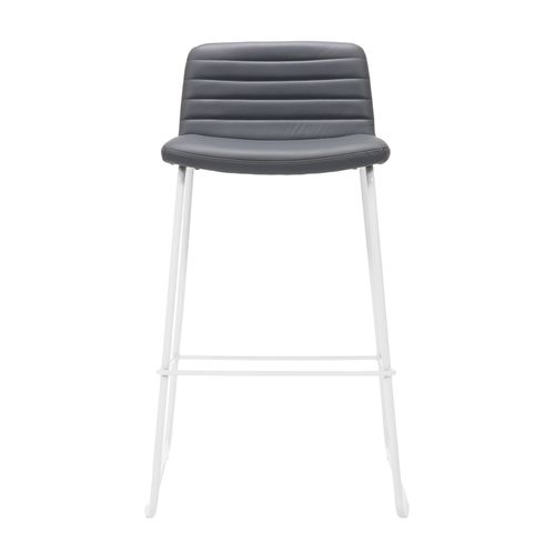 Pixel Counter Stool White Sled Base French Navy PU