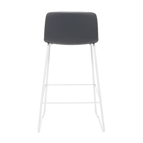 Pixel Counter Stool White Sled Base French Navy PU