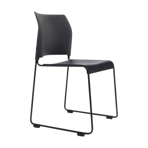 Buro Maxim Visitors Chair Sled Base No Arms Stackable Black