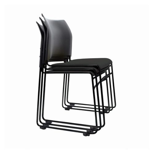 Buro Maxim Visitors Chair Sled Base No Arms Stackable Black