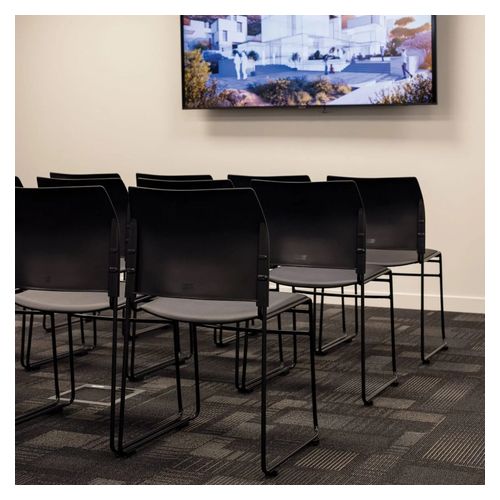 Buro Maxim Visitors Chair Sled Base No Arms Stackable Black