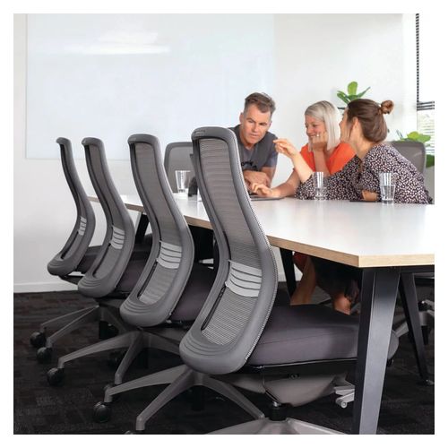 Konfurb Luna Chair Mesh Back with 4D Arms White