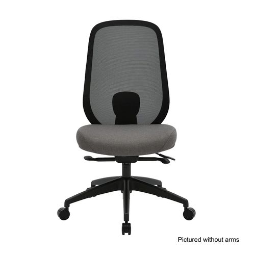 Buro Force Chair with Arms Black Frame Black Mesh Back Grey Seat