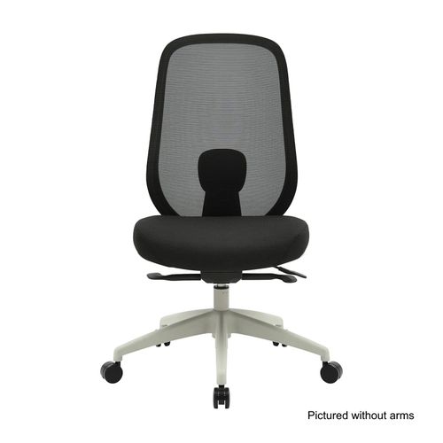 Buro Force Chair with Arms Light Grey Frame Black Mesh Back Black Seat