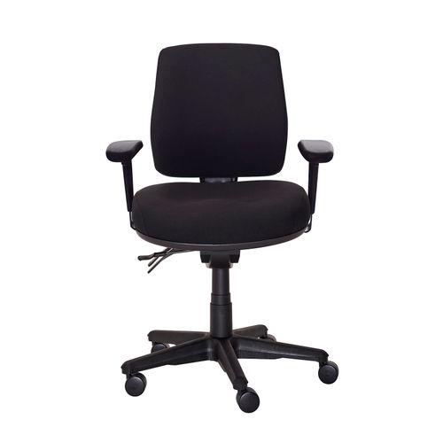Buro Roma Chair 3 Lever Mid Back with Arms & Seat Slide Black