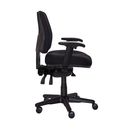 Buro Roma Chair 3 Lever Mid Back with Arms & Seat Slide Black
