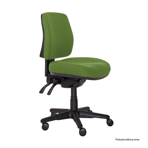 Buro Roma Chair 3 Lever Mid Back with Arms & Seat Slide Green