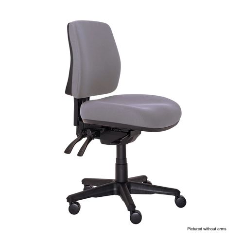 Buro Roma Chair 3 Lever Mid Back with Arms & Seat Slide Charcoal