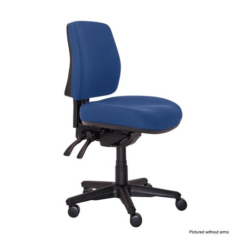 Buro Roma Chair 3 Lever Mid Back with Arms & Seat Slide Dark Blue