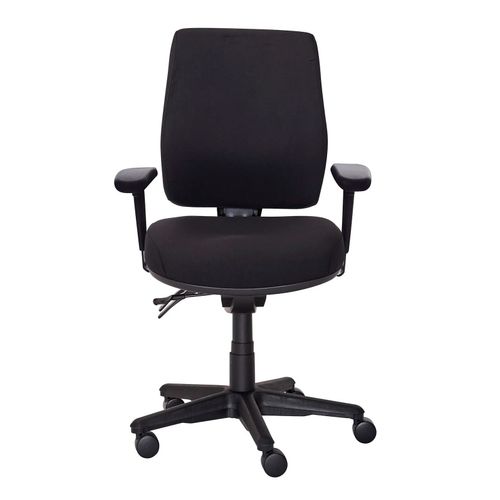 Buro Roma Chair 3 Lever High Back with Arms & Seat Slide Black