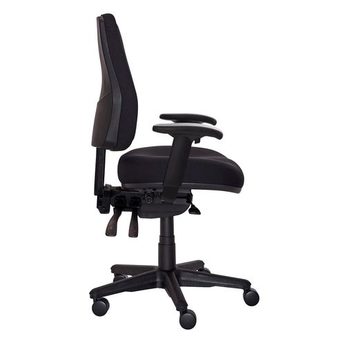 Buro Roma Chair 3 Lever High Back with Arms & Seat Slide Black