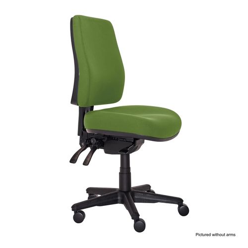 Buro Roma Chair 3 Lever High Back with Arms & Seat Slide Green