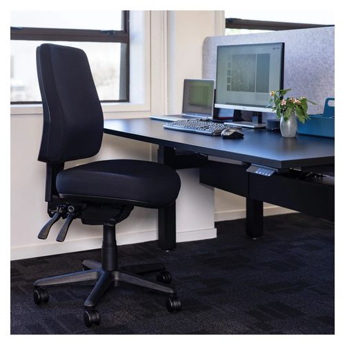 Buro Roma Chair 3 Lever High Back with Arms & Seat Slide Charcoal