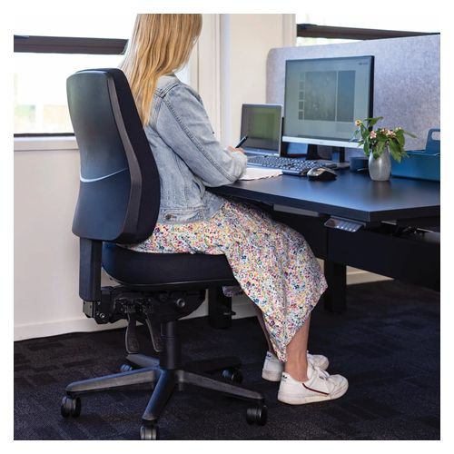 Buro Roma Chair 3 Lever High Back with Arms & Seat Slide Dark Blue